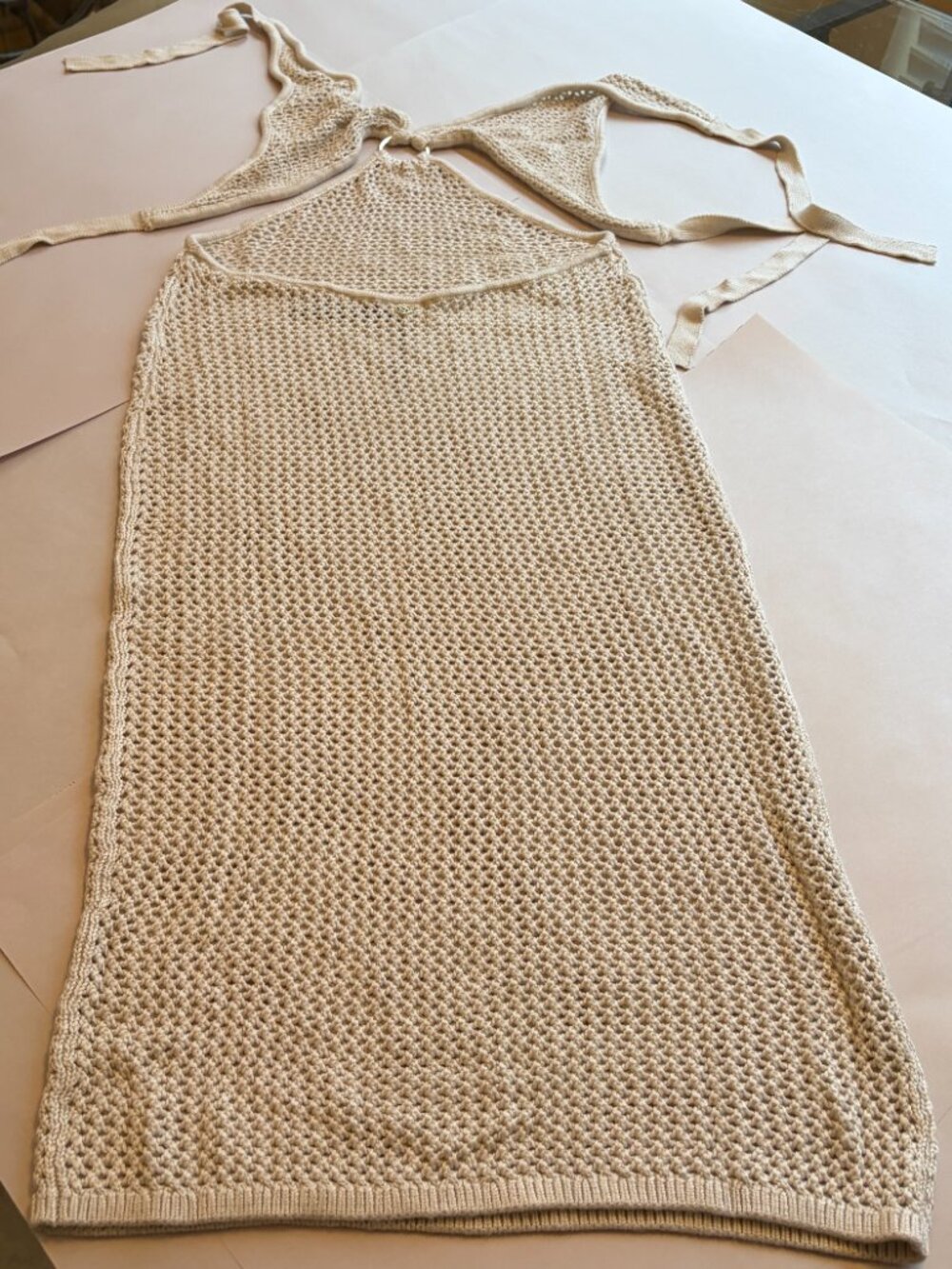 New VS Beachwear Crochet Plunge Cut-Out Midi Dress Size M - Picture 15 of 16